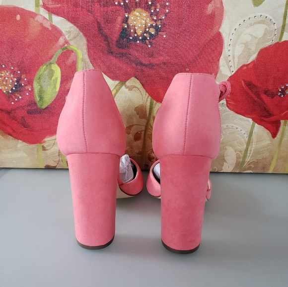 Pink Salmon Coral Strappy pumps Heels Size 9.5 - Picture 7 of 8